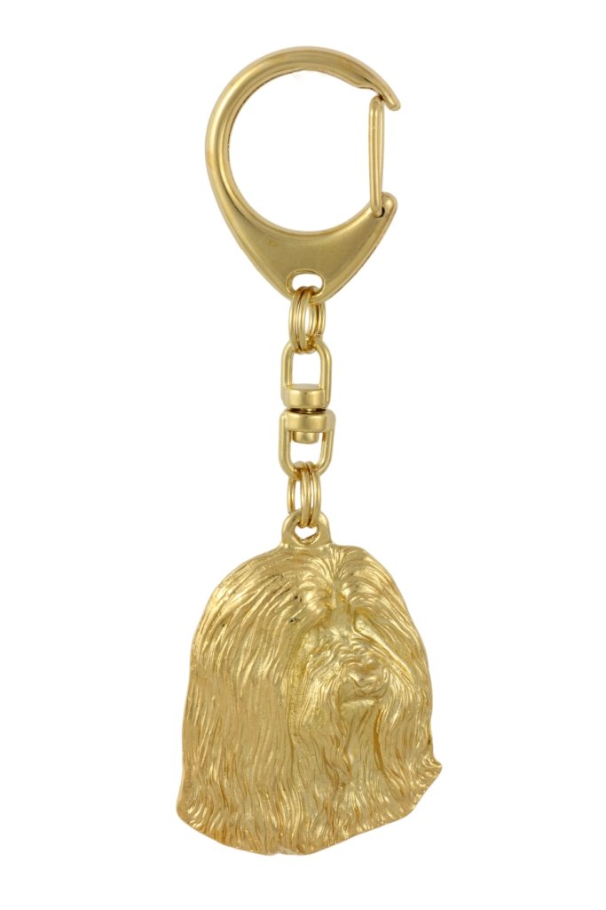 Bearded Collie, Highland Collie - pozłocony brelok do kluczy z psem, ozdoba torebki, luksusowy dodatek marki Art-Dog