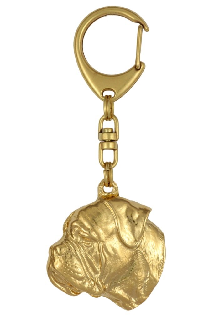 Bullmastiff, Bulmastif - pozłocony brelok do kluczy z psem, ozdoba torebki, luksusowy dodatek marki Art-Dog