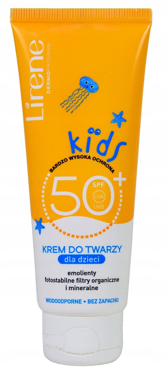 Lirene, Krem do twarzy dla dzieci opalania z filtrem UV 50 SPF wodoodporny, 60ml