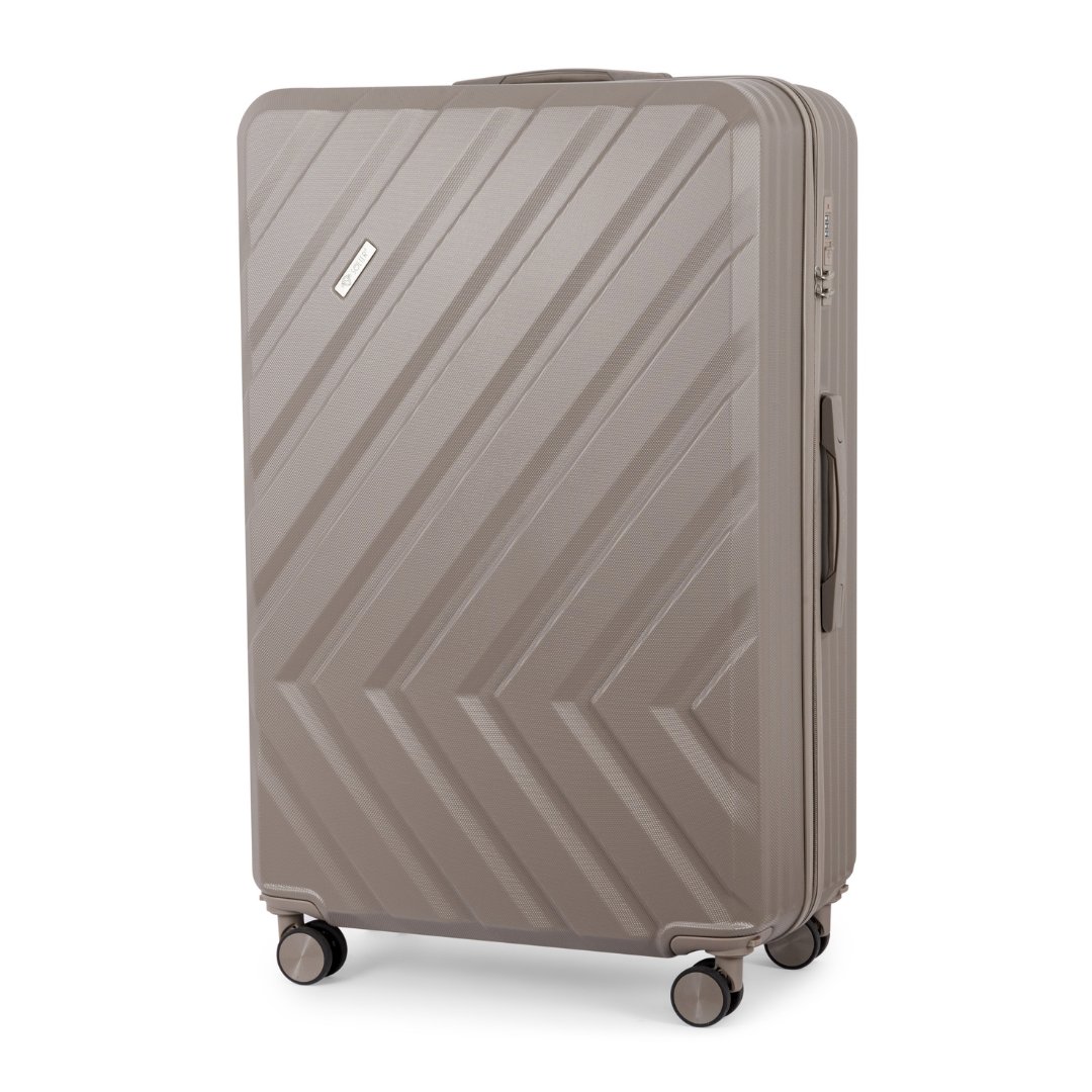 Walizka średnia podróżna M kawowa beżowa bagaż 24