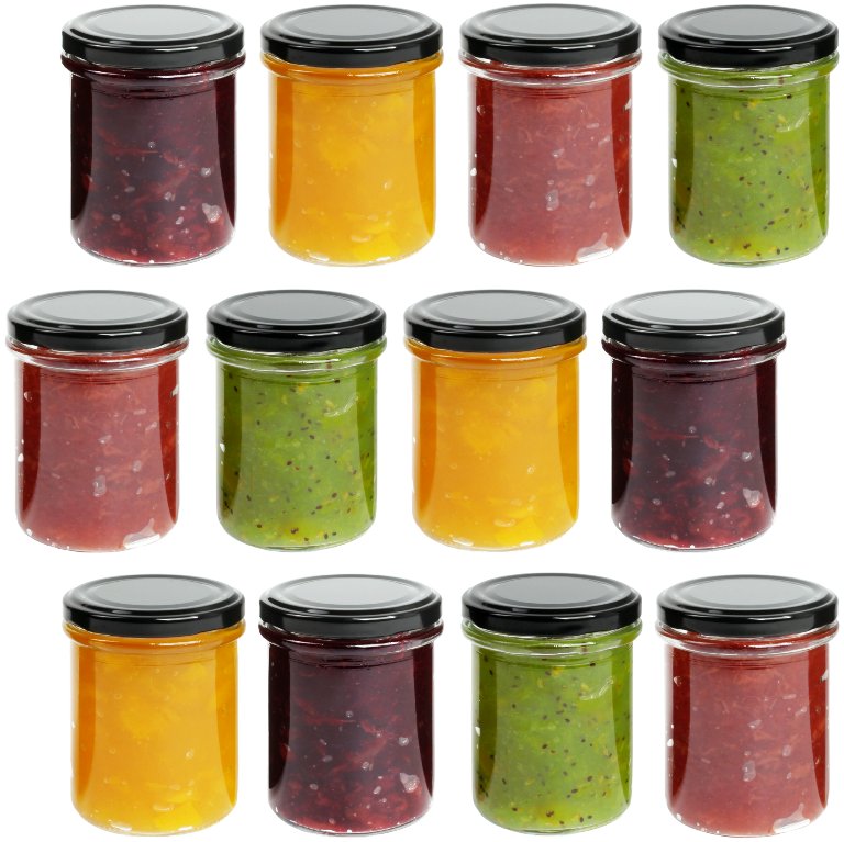 słoiczek na przetwory 200ml miód konfitury sos słoik czarna zakrętka 12szt