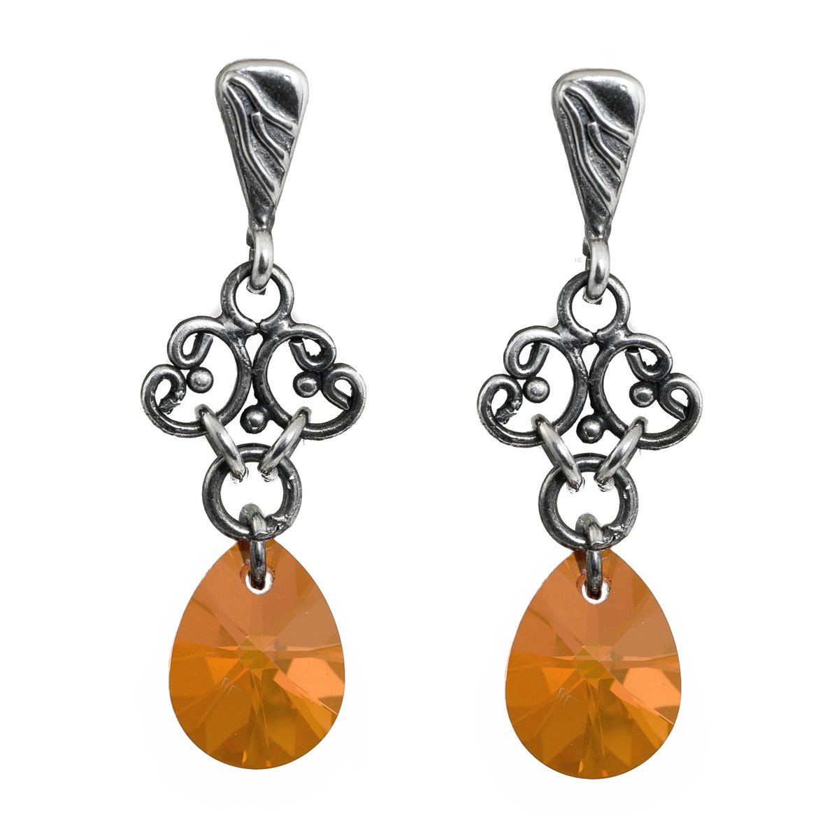 Kolczyki sztyfty, srebro 925 Swarovski Astral Pink eleganckie / JG. Projekt