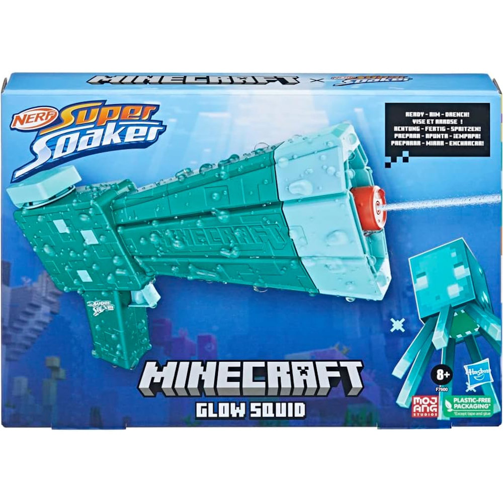 NERF SUPER SOAKER MINECRAFT ORYGINALNY BLASTER PISTOLET NA WODĘ GLOW SQUID