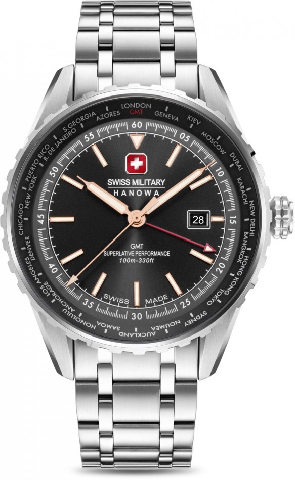 Zegarek męski SWISS MILITARY SMWGH0003203 stalowy sportowy do pływania