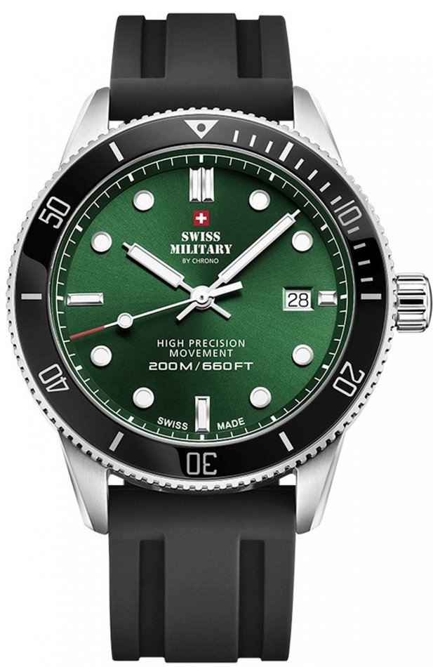 Zegarek męski SWISS MILITARY SM34088.09 zielony sportowy do nurkowania