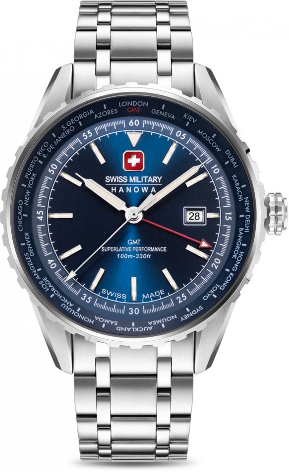 Zegarek męski SWISS MILITARY SMWGH0003204 niebieski sportowy do pływania