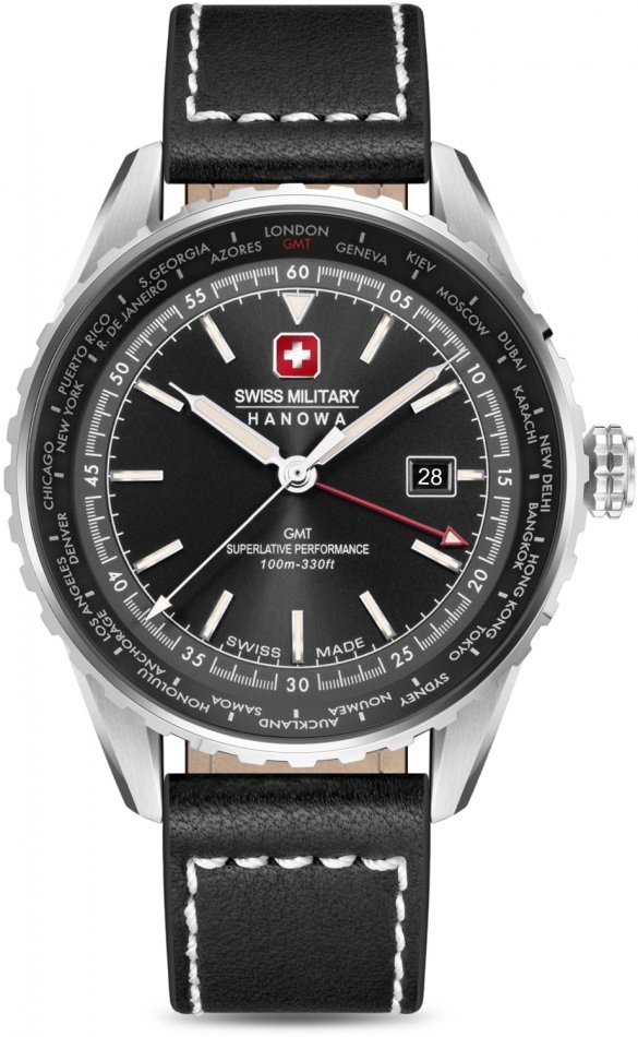 Zegarek męski SWISS MILITARY SMWGB0003201 czarny sportowy do pływania