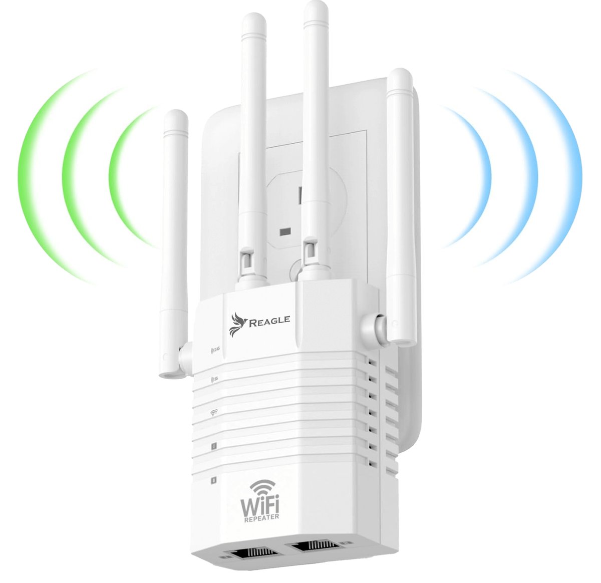 WZMACNIACZ SYGNAŁU SIECI WIFI 5 GHz 802.11ac REAPETER AC1200 EXTENDER 2xLAN
