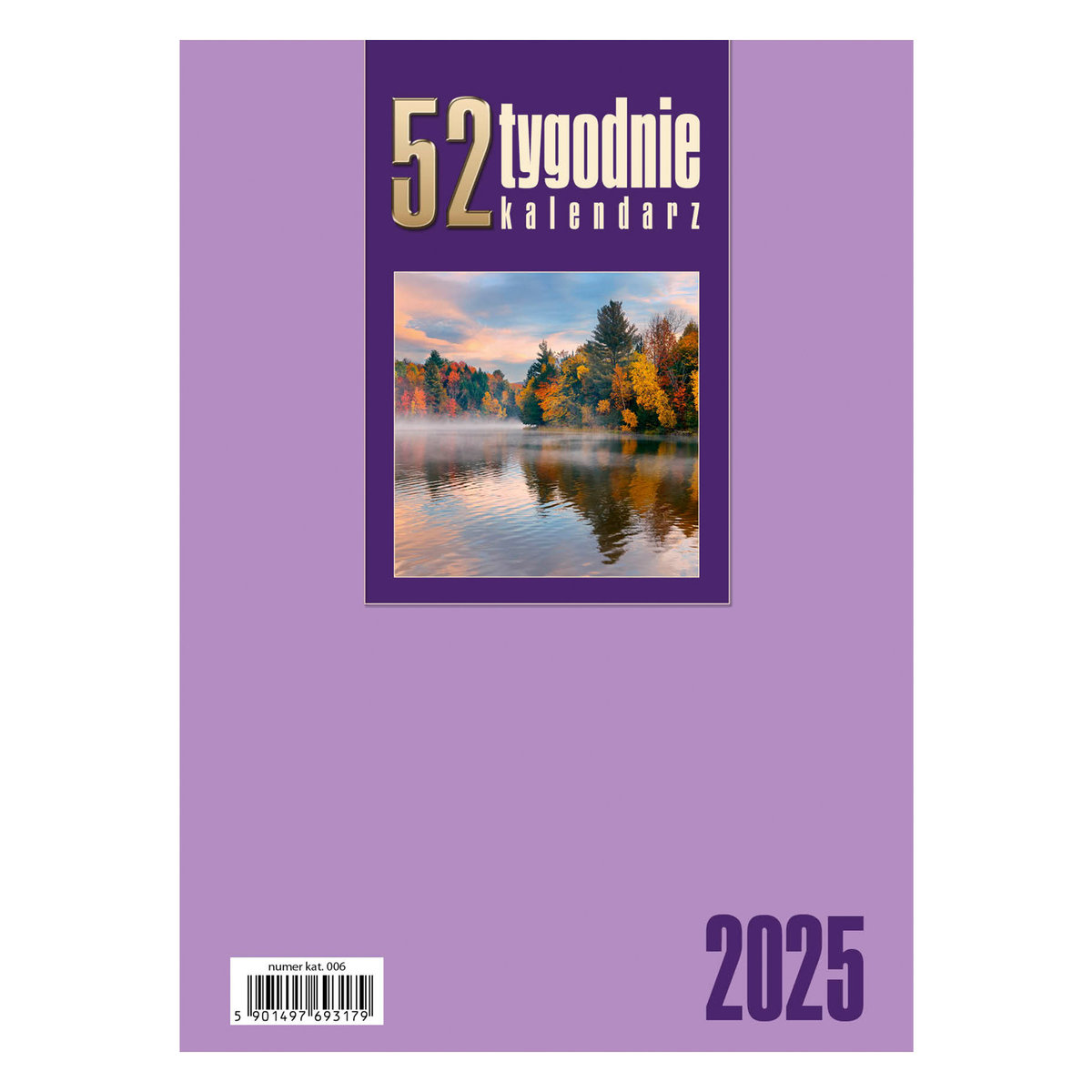 kalendarz Biurkowy - 2025 - Tygodniowy - 52T- fioletowy