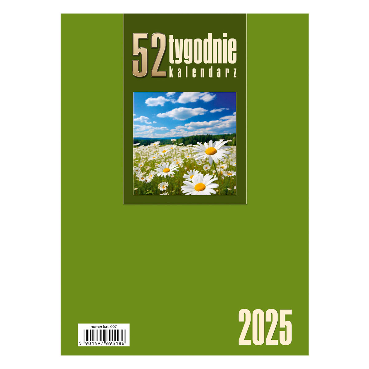 kalendarz Biurkowy - 2025 - Tygodniowy - 52T -j.zielony