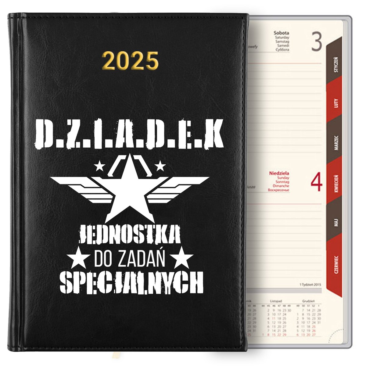KALENDARZ KSIĄŻKOWY PLANNER TERMINARZ DZIENNY A5 2025 PREZENT DLA DZIADKA