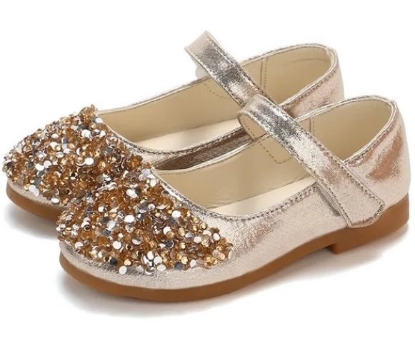 Błyszczące Pantofelki Balerinki Buciki Wizytowe Dla Dziewczynki 17Cm R.28 Złote
