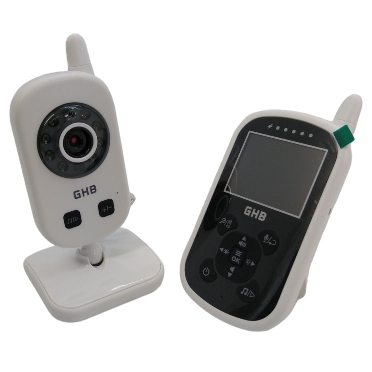 ELEKTORNICZNA NIANIA EKRAN 2.4'' LCD DŹWIĘK KOŁYSANKI ALARM GHB UU24 BIAŁY