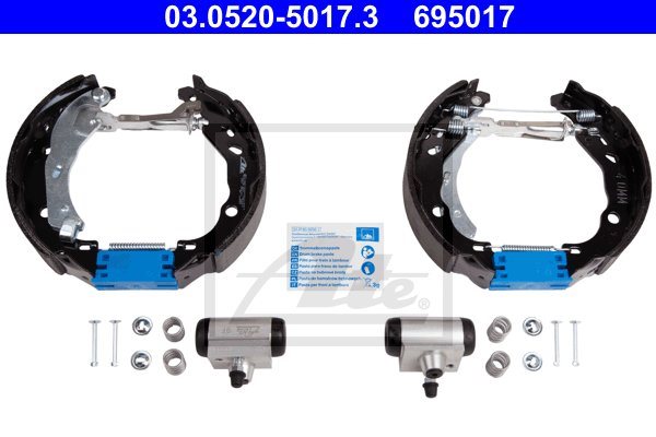 ATE ZESTAW SZCZĘKI+CYLINDERKI HAMULCOWE 03.0520-5017.3 DACIA LOGAN II 12- SANDERO II 12