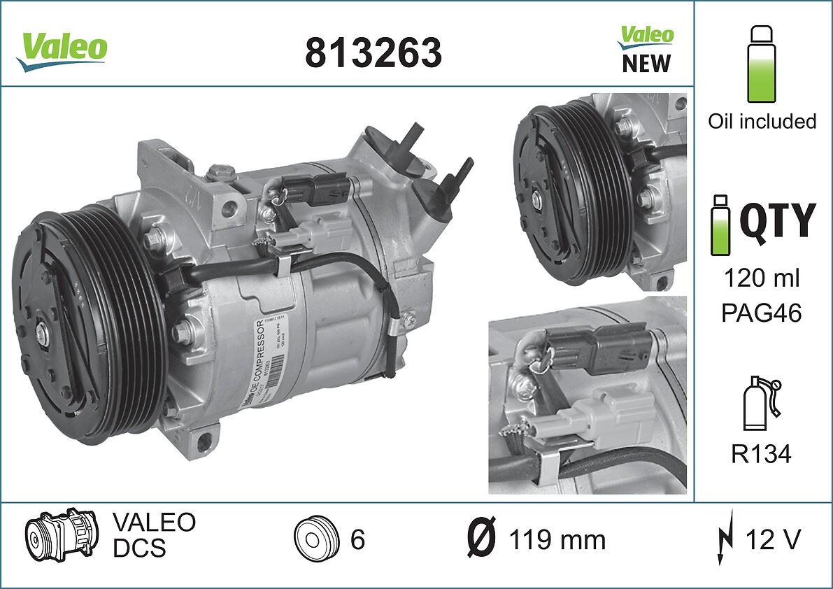 Sprężarka, klimatyzacja Valeo 813263