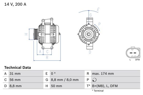 Alternator Bosch 0 986 046 340