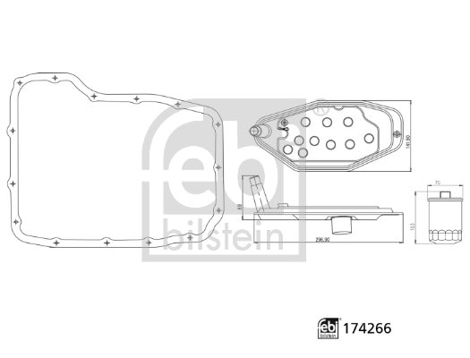 Zestaw filtra hydraulicznego, automatyczna skrzynia biegów Febi Bilstein 174266