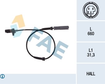 Czujnik, prędkość obrotowa koła FAE 78044