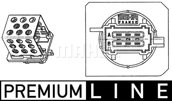 Opornik, wentylator wewnętrzny Mahle ABR 89 000P