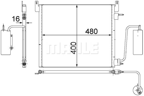 Skraplacz, klimatyzacja Mahle AC 408 000S