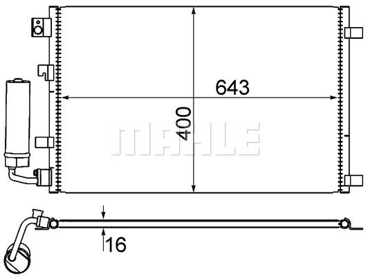 Skraplacz, klimatyzacja Mahle AC 604 001S