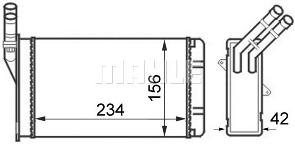 Wymiennik ciepła, ogrzewanie wnętrza Mahle AH 43 000S