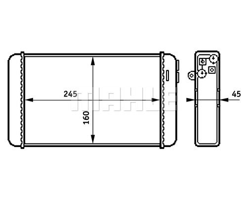 Wymiennik ciepła, ogrzewanie wnętrza Mahle AH 154 000S