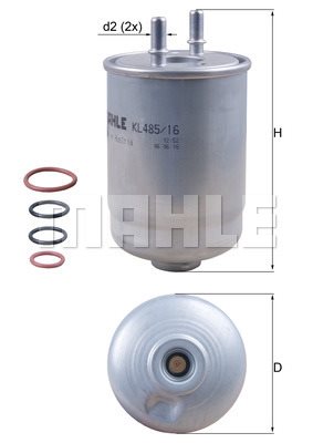 Filtr paliwa Mahle KL 485/16D