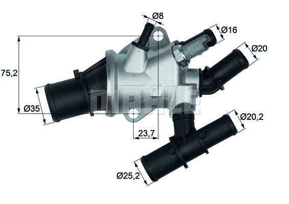 Termostat, płyn chłodzący Mahle TI 155 88