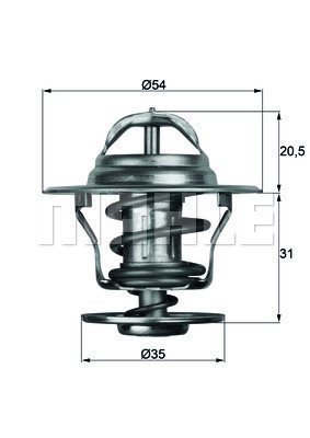 Termostat, płyn chłodzący Mahle TX 13 75D