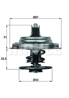 Termostat, płyn chłodzący Mahle TX 23 79D