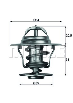 Termostat, płyn chłodzący Mahle TX 13 92D