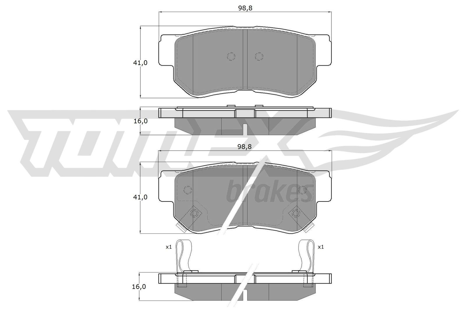 Zestaw klocków hamulcowych, hamulce tarczowe Tomex Brakes TX 15-35