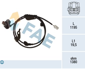 Czujnik, prędkość obrotowa koła FAE 78474