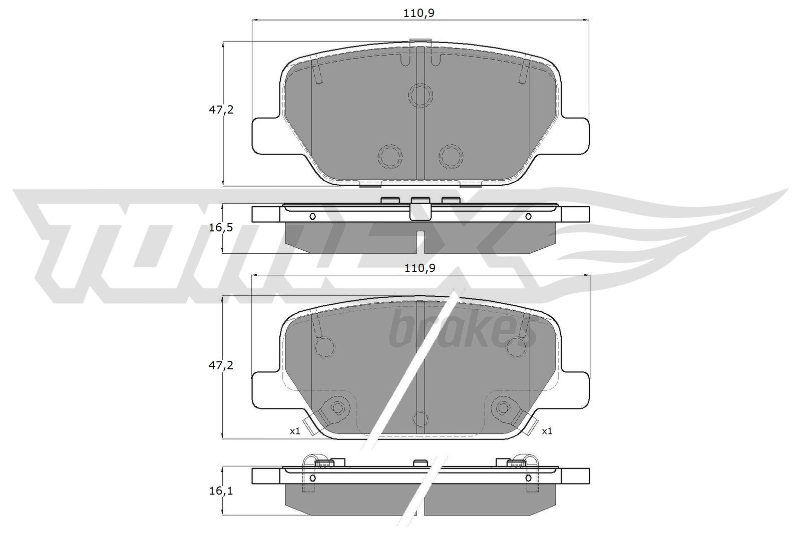 Zestaw klocków hamulcowych, hamulce tarczowe Tomex Brakes TX 60-06