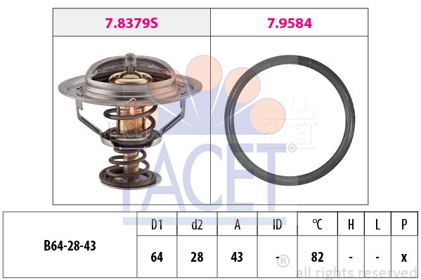 Termostat, płyn chłodzący Facet 7.8649