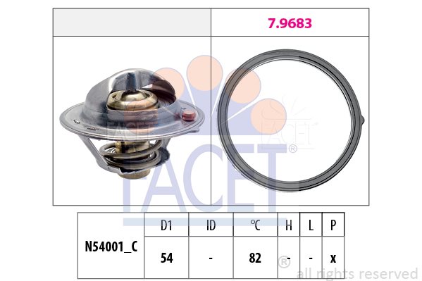 Termostat, płyn chłodzący Facet 7.8727