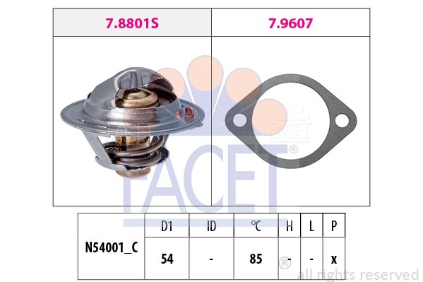 Termostat, płyn chłodzący Facet 7.8801