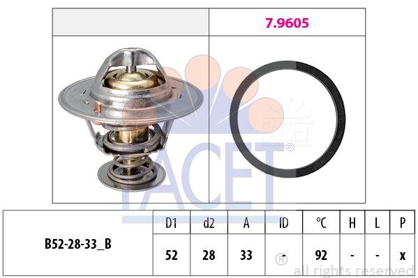 Termostat, płyn chłodzący Facet 7.8928