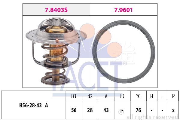 Termostat, płyn chłodzący Facet 7.8403