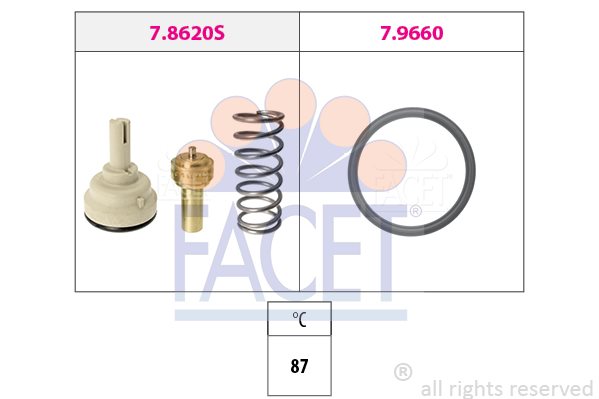 Termostat, płyn chłodzący Facet 7.8620
