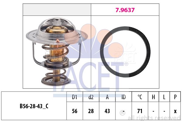 Termostat, płyn chłodzący Facet 7.8650