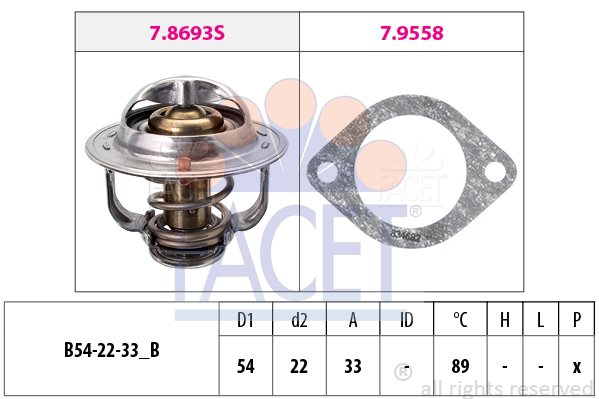 Termostat, płyn chłodzący Facet 7.8693