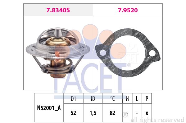 Termostat, płyn chłodzący Facet 7.8331
