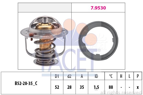 Termostat, płyn chłodzący Facet 7.8489