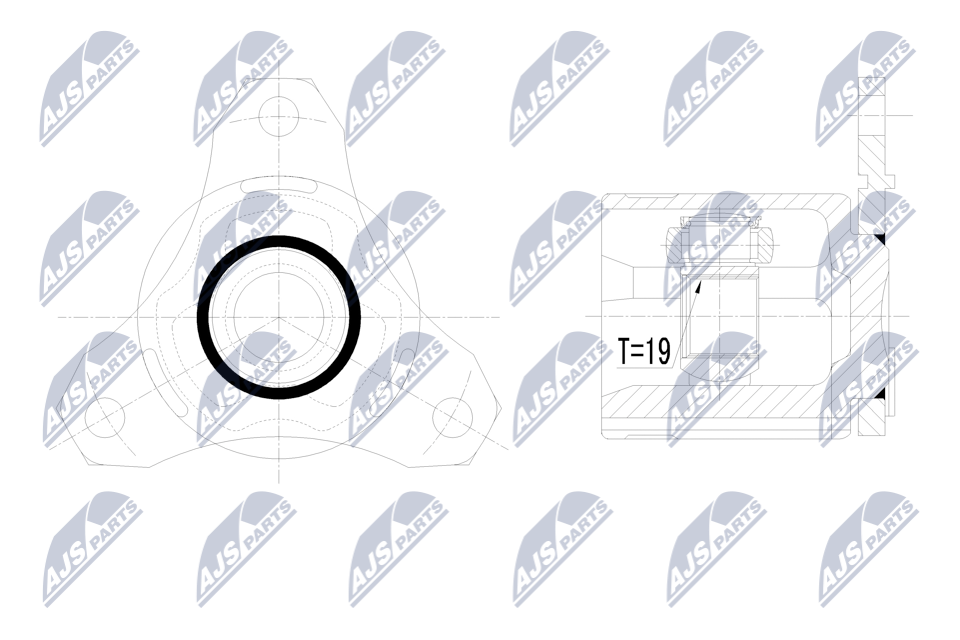 Zestaw przegubu, wał napędowy NTY NPW-PL-068
