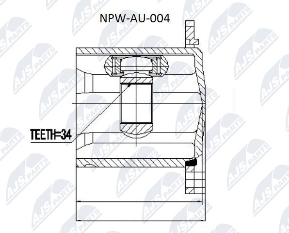 Zestaw przegubu, wał napędowy NTY NPW-AU-004