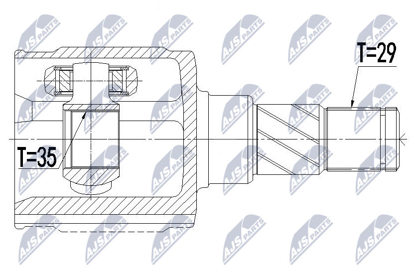 Zestaw przegubu, wał napędowy NTY NPW-CH-079