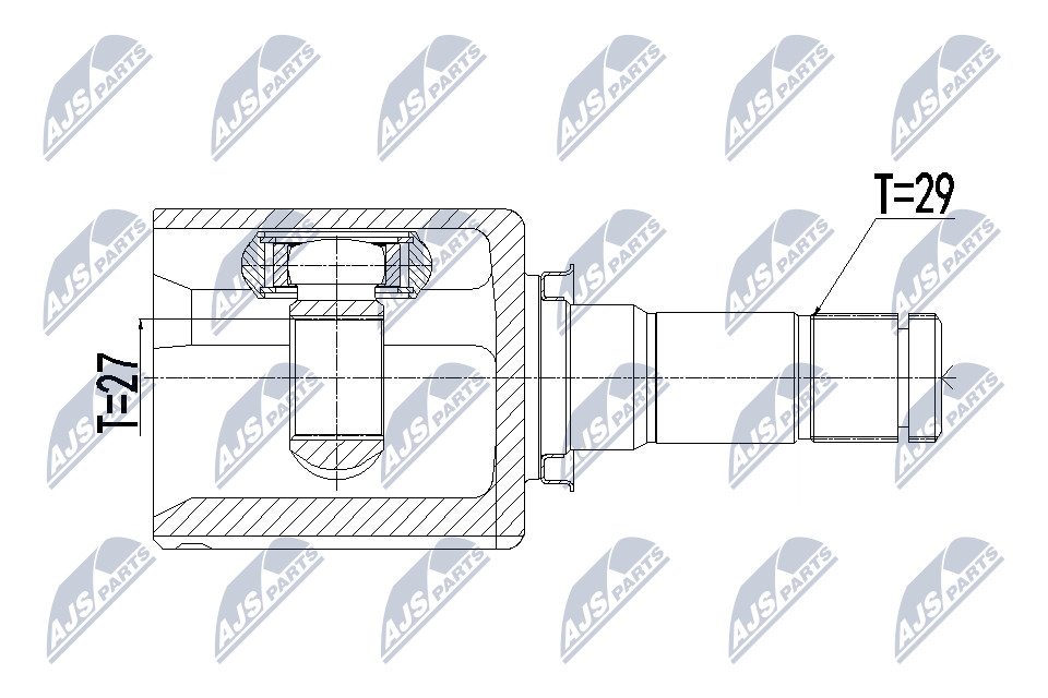 Zestaw przegubu, wał napędowy NTY NPW-FR-087