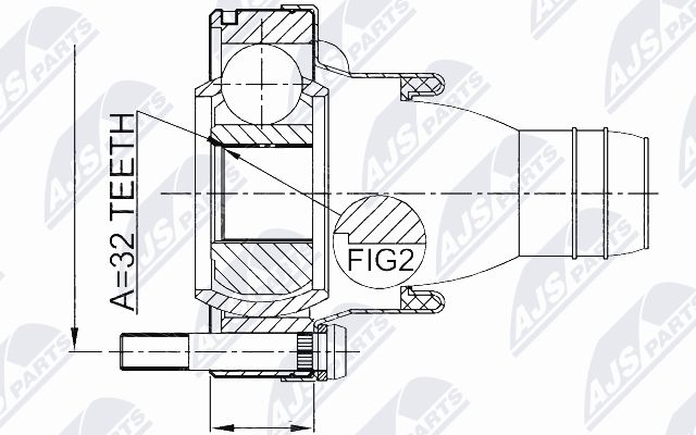 Zestaw przegubu, wał napędowy NTY NPW-BM-002